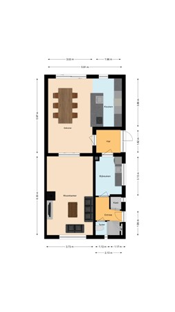 Plattegrond - Molenstraat 12, 7683 VE Den Ham - Begane grond.jpg